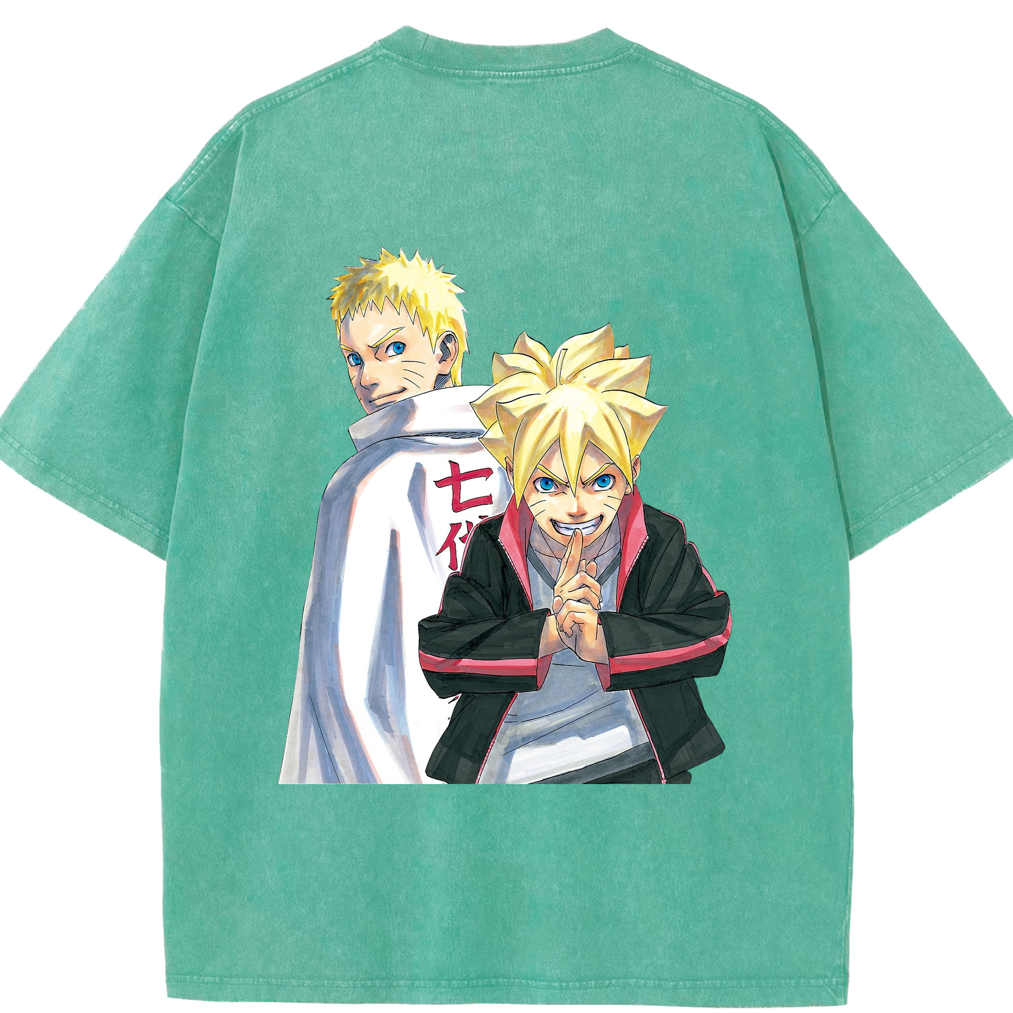 （画像用） NARUTO -ナルト- うずまき ボルト Uzumaki Boruto 綿100% ヴィンテージ風 半袖Tシャツ（背面プリント）